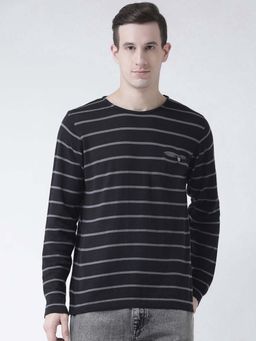 Club York - Men Black Striped Pullover