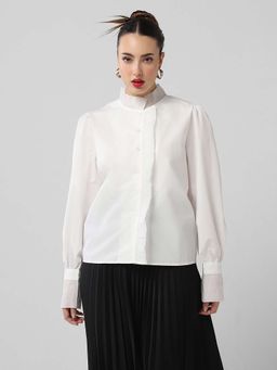 SHOWOFF - Classic Women Solid White Shirt