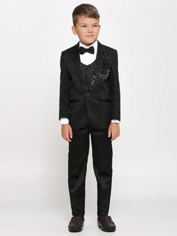 Kids Island - Black Shirt Waistcoat Blazer with Pant and Bow Tie (Set of 5)