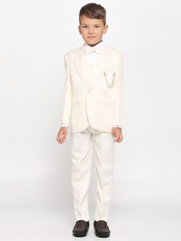 Kids Island - Cream Shirt Waistcoat Blazer with Pant and Bow Tie (Set of 5)