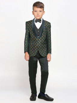 Kids Island - Green Shirt Waistcoat Blazer with Pant and Bow Tie (Set of 5)
