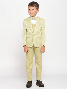 Kids Island - Cream Shirt Waistcoat Blazer with Pant and Bow Tie (Set of 5)