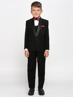 Kids Island - Black Shirt Waistcoat Blazer with Pant and Bow Tie (Set of 5)