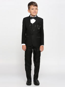 Kids Island - Black Shirt Waistcoat Blazer with Pant and Bow Tie (Set of 5)