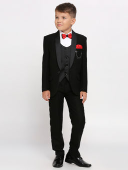 Kids Island - Black Shirt Waistcoat Blazer with Pant and Bow Tie (Set of 5)