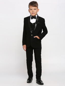 Kids Island - Black Shirt Waistcoat Blazer with Pant and Bow Tie (Set of 5)