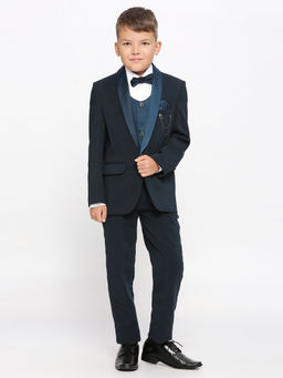 Kids Island - Teal Shirt Waistcoat Blazer with Pant and Bow Tie (Set of 5)