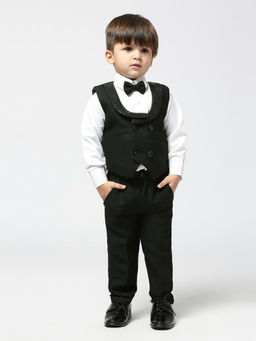 Kids Island - Black Shirt Waistcoat with Pant and Bow Tie (Set of 4)