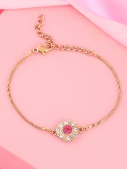 Estele - Gold Plated Devotional Flower Bracelet with Austrian Crystals for Women
