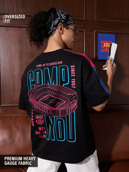 The Souled Store - Official FCB Camp Nou Oversized Graphic T-Shirt