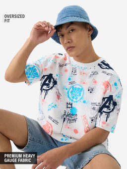 The Souled Store - Official Marvel Creative Chaos Oversized Graphic T-Shirt