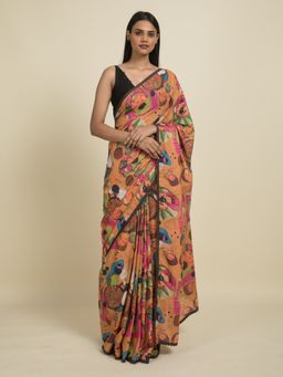 Suta - Tan Digital Print Cotton Saree