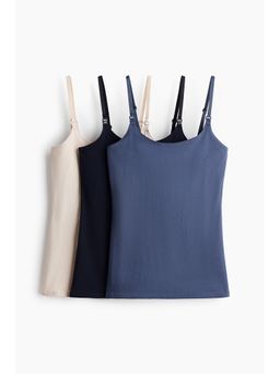 H&M - Women Blue MAMA 3-Pack Nursing Strappy Tops