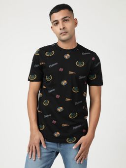 Lee - Men Printed Black T-Shirts (Regular)