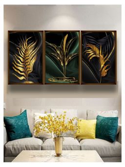 The Art House - Abstract Painting Multicolor (Set of 3) (60X30 Inches)