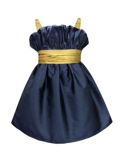 A.T.U.N. - Girls Navy Blue and Gold Sleeveless Bucket Party Dress