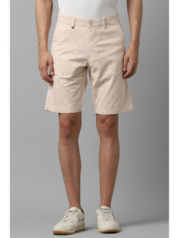 Louis Philippe - Men Cream Print Slim Fit Shorts