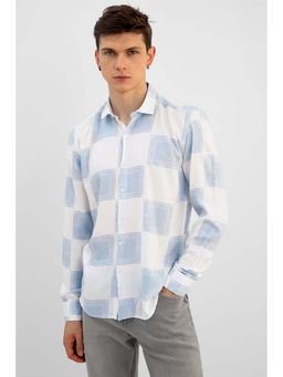 Snitch - Ornate Square Blue Shirt