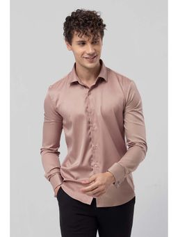 Snitch - Double Cuff Mauve Satin Cotton Shirt