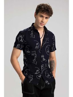 Snitch - Doodle Face Navy Blue Shirt