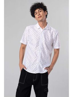 Snitch - Hawaiian Hakoba Square White Shirt