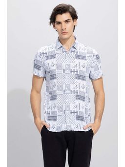Snitch - Minichua Printed White Shirt