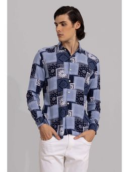 Snitch - Square Mandala Blue Shirt