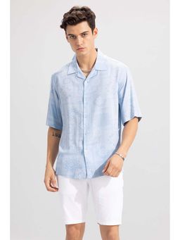 Snitch - Folk Bandana Blue Oversized Shirt