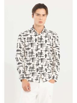 Snitch - Graphic Lines Off-White Shirt