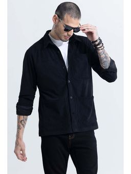Snitch - Cord Ribbed Black Overshirt