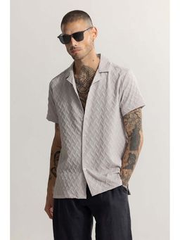 Snitch - Cross Diamond Textured Grey Shirt
