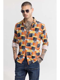 Snitch - Multi Mosaic Motif Multi-Color Shirt