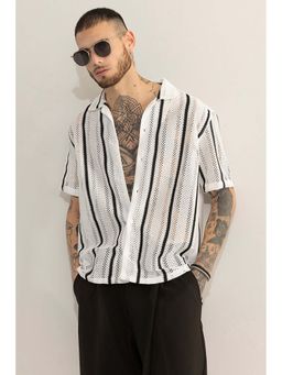 Snitch - Cube Couture White Crochet Shirt