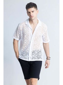 Snitch - Dual Fusion White Crochet Shirt