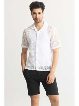 Snitch - Tailored Vision White Crochet Shirt