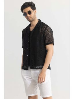 Snitch - Tailored Vision Black Crochet Shirt