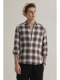 Snitch - Plaided Dark Brown Check Shirt