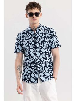 Snitch - Ethereal Blue Printed Shirt