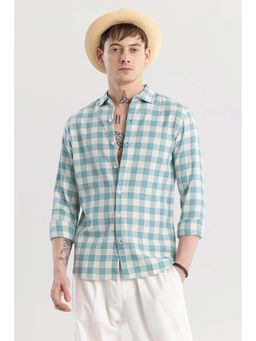 Snitch - Elysium Ocean Blue Linen Checks Shirt