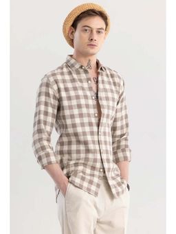 Snitch - Elysium Brown Linen Checks Shirt