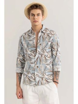 Snitch - Tropiblu Printed Brown Shirt