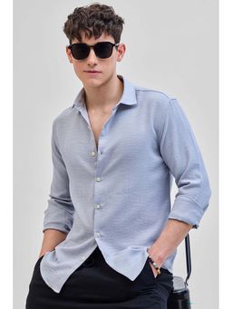 Snitch - Light Blue Textured Shirt