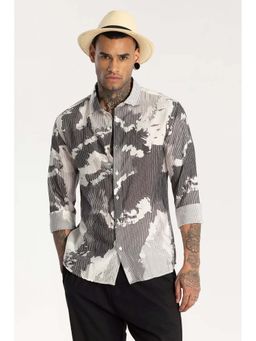 Snitch - Black Crushed Printed Shirt