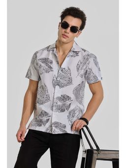 Snitch - White Cuban Printed Shirt