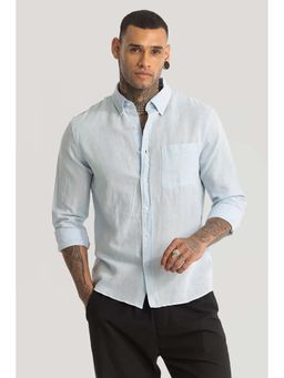 Snitch - Light Blue Linen Blend Shirt