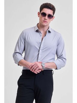 Snitch - Grey Solid Concealed Placket Shirt