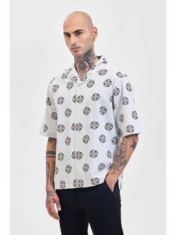Snitch - White Floral Box Fit Shirt