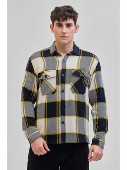 Snitch - Black Flannel Checks Double Pocket Shirt