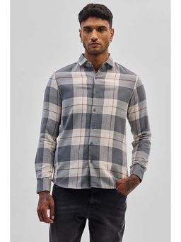 Snitch - Grey Checks Slim Fit Shirt