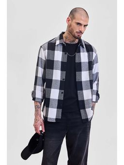 Snitch - Black Checks Regular Fit Shirt